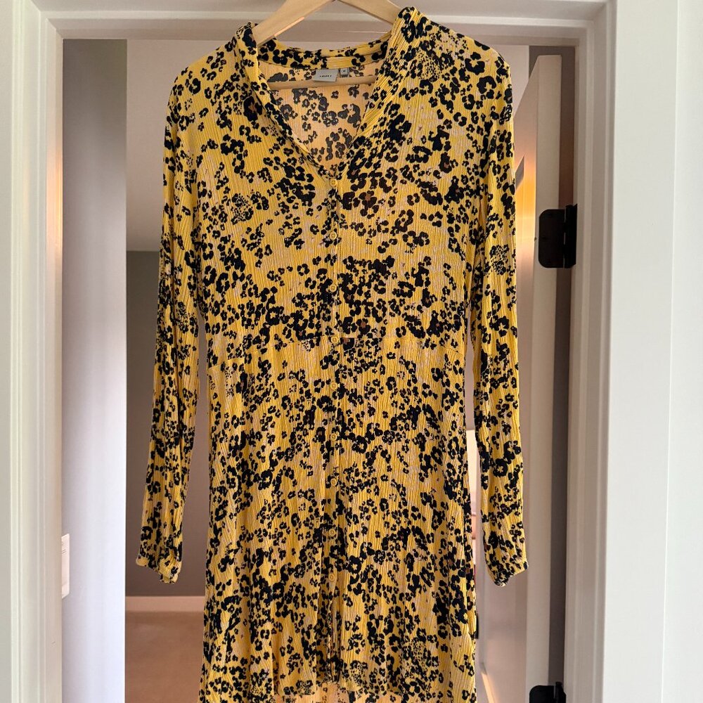ICHI Yellow Print Danish Dress (M)